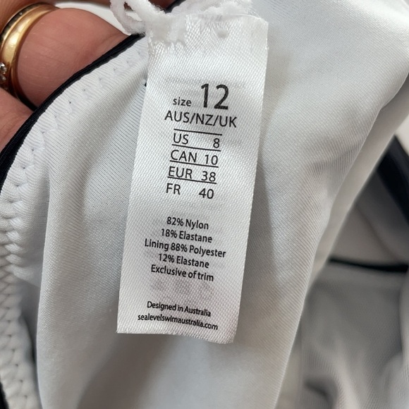 Sea Level Australia black white colorblock ribbed bikini bottoms 8 NWOT - Picture 4 of 5